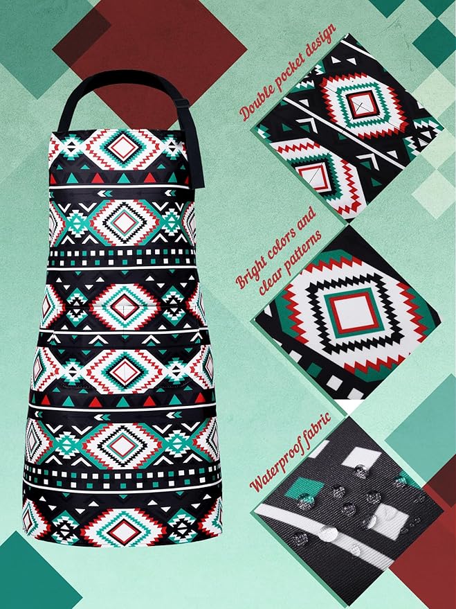 Geetery 4 Pcs Chicken Aprons for Women Rooster Print Apron Waterproof Adjustable for Kitchen Cooking - Image 5