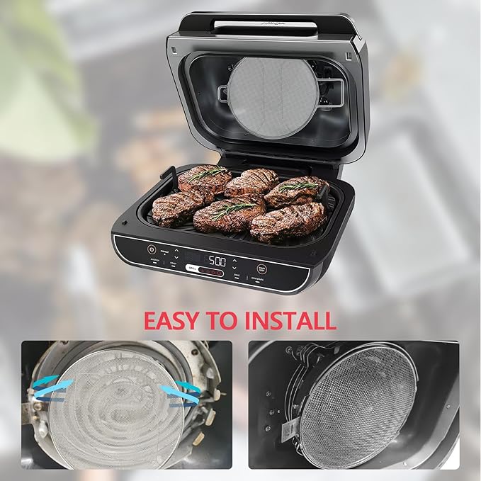 2 Packs Splatter Shield for Ninja IG651 IG600 IG601 Foodi Air Fryer Accessories, Splash Guard Replacement for Ninja Foodi Smart XL Pro 7-in-1 Indoor Grill, Stainless Steel Mesh Screen