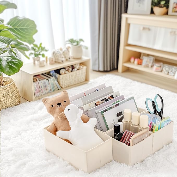 Criusia Drawer Organizer Clothes, 14 Pack Dresser Organizer for Baby Clothes, Underwear, Sock- Foldable Closet Organization and Storage Dividers Bins for Nursery, Bedroom and Dorm (Beige) - Image 6