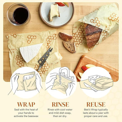 Bee's Wrap Beeswax Wraps for Food - Cut to Size 14x52" Beeswax Wrap Roll - Plastic Free Made in USA Reusable Natural Food Wrap - Honeycomb - Image 5