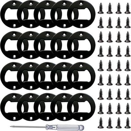 Bottle Opener Insert - 20 Sets Stainless Steel Inserts Kit with Screws Screwdriver for DIY Resin Mould Kit Hardware Parts Supply（black) by TECARATE