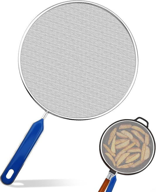 Splatter Screen for Frying Pan - 8.3’’ Stainless Steel Grease Splatter Guard with Grip Handle- Ultra Fine Mesh Cover Oil Splash when Sizzling Bacon, Cooking Fried Chicken or Popcorn by Unknown