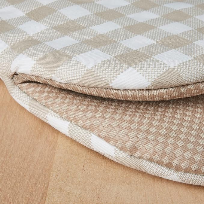 KitchenAid Gingham Mini Oven Mitt 2-Pack Set, Milkshake Tan, 5.5"x8" - Image 4