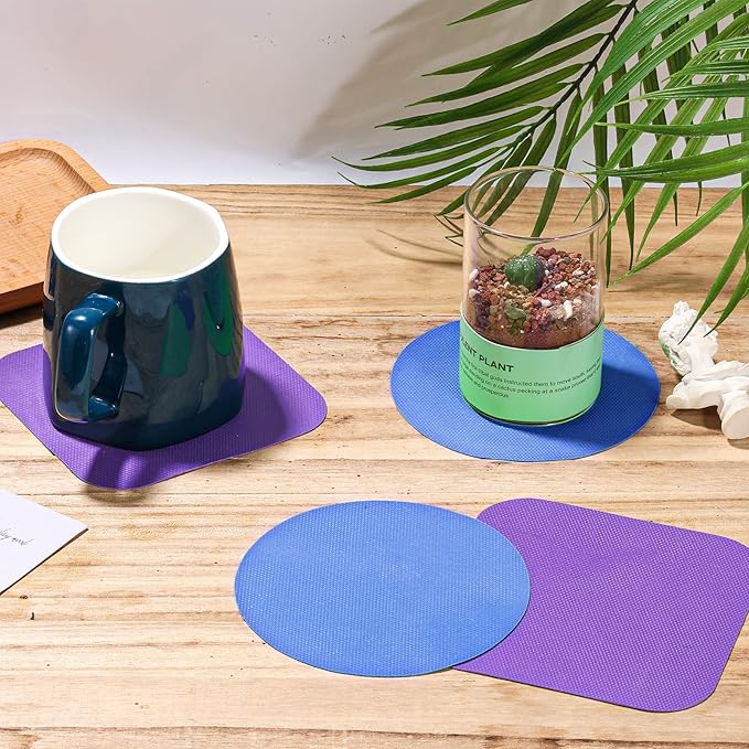 LUTER 4pcs Jar Opener, Rubber, Multi-function Silicone Bottle Opener for Seniors with Weak Hands Lid Cap Gripper Pads Kitchen Coasters Gadgets(Blue, Purple) - Image 3