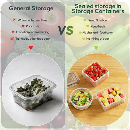 62 PCS Large Food Storage Containers with Lids Airtight (31 Lids & 31 Containers)- 85 OZ Reusable Plastic Leakproof Meal-Prep Container for Kitchen Storage Organization Microwave/Dishwasher Safe - Image 5