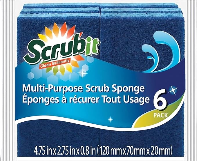 Scrubit Non-Scratch Cleaning Scrub Sponges- Scrubbing Dish Sponge Ideal for Washing Kitchen,Dishes, Bathroom &More – Dishwashing Sponge Along with A Thought Scrubber – 6 sponges by SCRUBIT