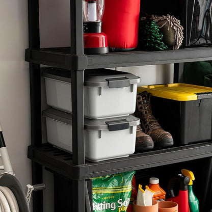 IRIS USA WeatherPro Airtight Pet Food Storage Container, Up to 14 lbs, Dog Cat Bird and Other Pet Food Storage Bin Keep Pests Out Translucent Body BPA Free Stackable, 2 Pack, Gray - Image 3