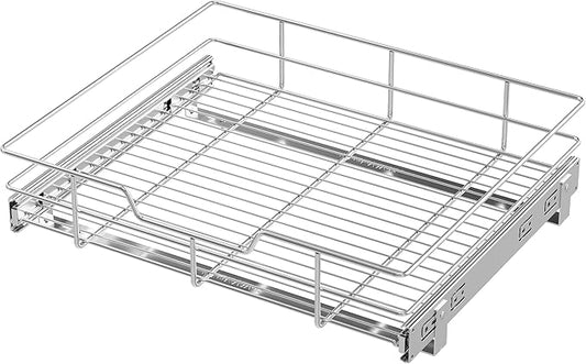 Pull Out Cabinet Organizer 20" W X 17" D, Slide Out Drawers For Kitchen Cabinets, Pull Out Drawers For Cabinets Capacity Heavy Duty Caddy, Cabinet Pull Out Shelves Chrome-Plated, Bathroom Pantry by STORKING