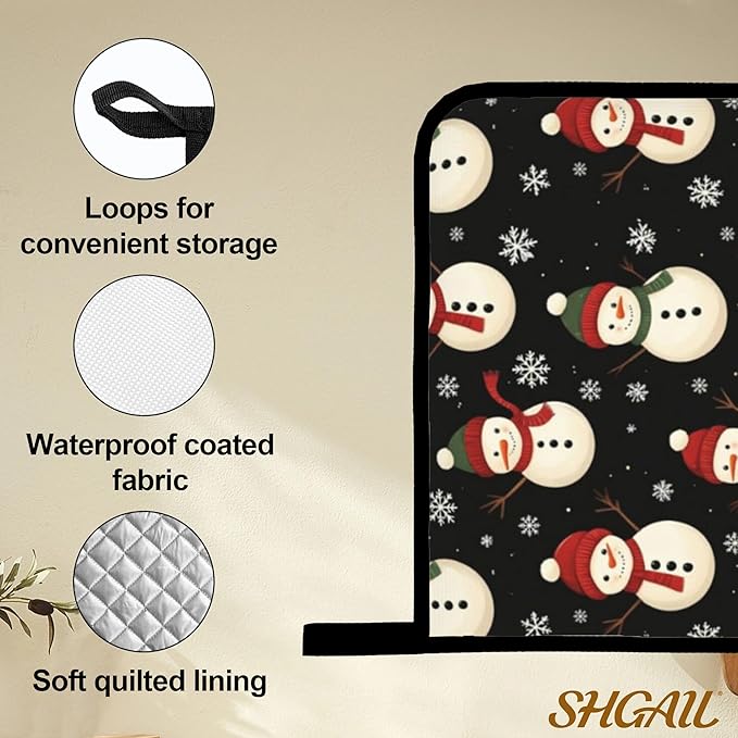 Oven Mitts and Hot Pads Set - Cute Snowman Design, Heat Resistant Cute Pot Holders for Kitchen, Baking Gifts for Women