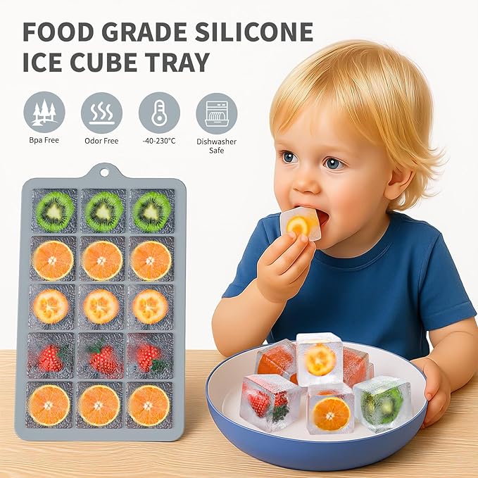 Silicone Ice Cube Tray 3 Pack, HANCELANT Ice Cube Mold, Ice Trays for Freezer with Lid for Whiskey, Baby Food, BPA Free, Easy Release - Image 7