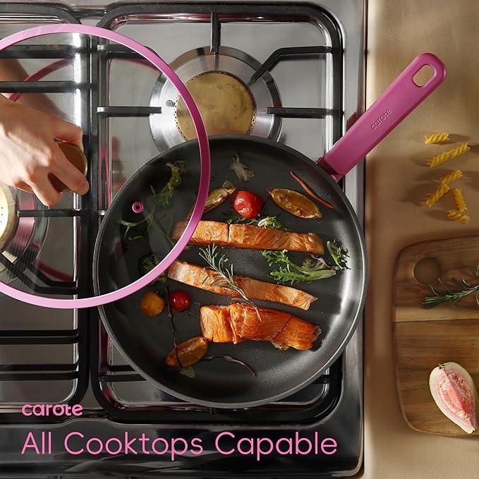 CAROTE Non Stick Pots and Pans Set, Cookware Sets Nonstick, Kitchen Cooking Set with Stay-Cool Handles,with Silicone Tools and Pot Protectors,16 Piece - Image 6