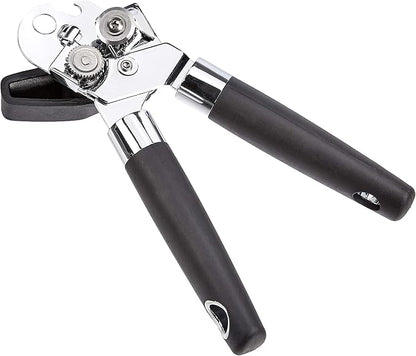 Amazon Basics Multi-function Manual Can Opener and Bottle Opener with Soft Grip Dual Handle, 22 cm, Black