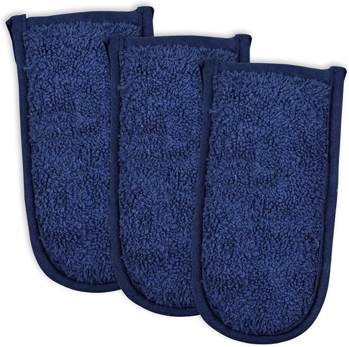 DII Basic Terry Collection Quilted 100% Cotton, Pan Handle, Nautical Blue, 3 Piece by DII