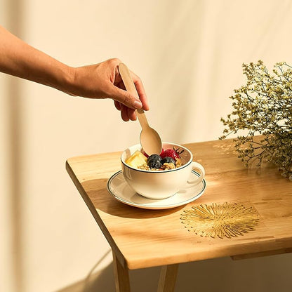 Wooden Spoons 300 Pieces | Natural Birch Wood Disposable Spoons | Biodegradable, Smooth & Durable for Parties, Coffee Shops, and Everyday Meals - Image 5