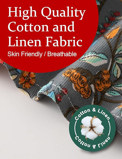 Cozy Adjustable Cross Back Aprons for Women with Pockets Cotton Linen Cooking Kitchen Baking