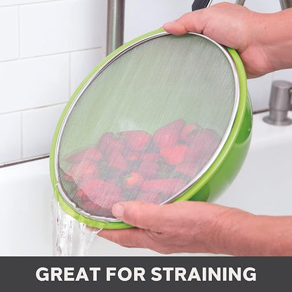Oggi Set of 3 Stainless Steel Splatter Guard – 8”, 10” and 12” with Stay Cool Handles