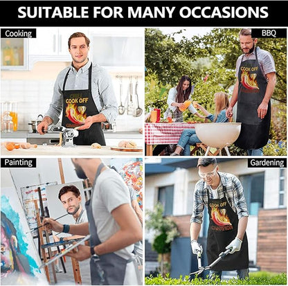Funny Baking Apron,Baking Apron for Women with Pockets,Funny Chili Cook Off Apron, Cooking Chef Apron with BBQ, Kitchen Work Aprons with Pockets Birthday Dad Creative Gifts - Image 5