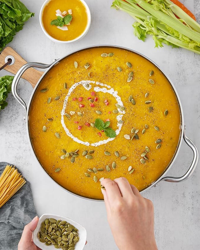 BEZIA 8 Quart Cooking Pot, Large Non Stick Induction Stock Pots with Lid, All Stove Compatible, 8 QT Aluminum Soup/Stew Pot For Families of 3–5, Grey - Image 5