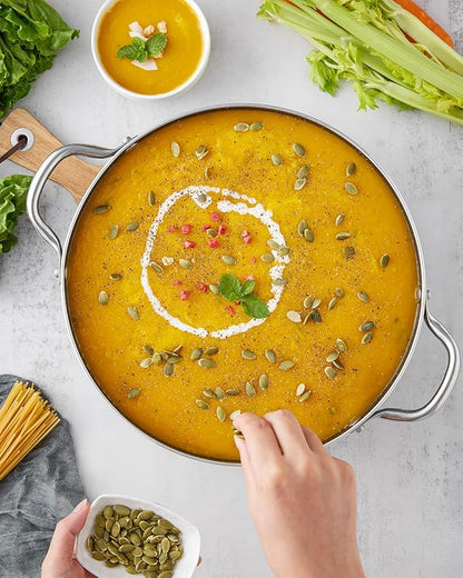 BEZIA 8 Quart Cooking Pot, Large Non Stick Induction Stock Pots with Lid, All Stove Compatible, 8 QT Aluminum Soup/Stew Pot For Families of 3–5, Grey - Image 5