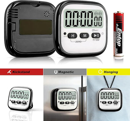 AyayaBoss 2-Pack Magnetic Kitchen Timers for Cooking, Digital Stop Watch Countdown Timer for Kids, Teachers, Classroom, Office, Exercise - Battery Included - Image 7
