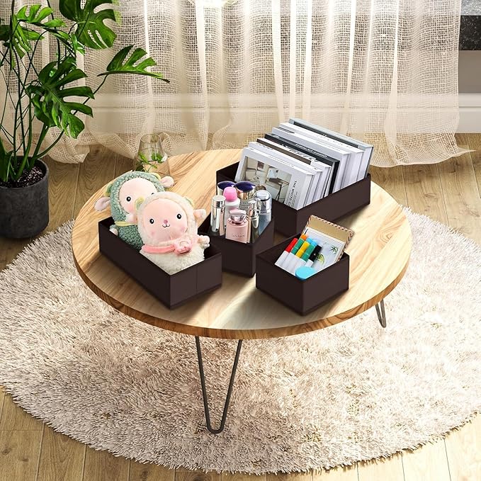DIMJ Drawer Organizer 15 Pack - Foldable Baby Organizers and Storage & Dresser Organizer for Nursery, Bedroom, Closet - Nursery Organization Dresser Dividers for underwear, Sock, Bra, Belt, Tie, Brown - Image 5
