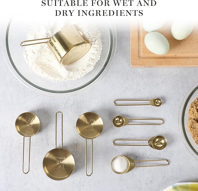 Martha Stewart Richburn 4-Piece Gold Stainless Steel Measuring Cup Set – Durable and Stylish Kitchen Measuring Tools for Baking and Cooking - Image 2