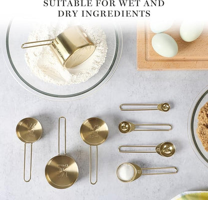 Martha Stewart Richburn 4-Piece Gold Stainless Steel Measuring Cup Set – Durable and Stylish Kitchen Measuring Tools for Baking and Cooking - Image 2