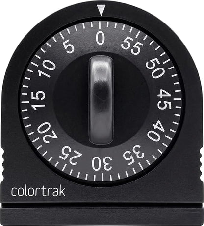 60 Minute Wind Up Timer, Visual Mechanical Timer, from 0 to 60 Minutes, for Kitchen, Hair Color Processing, Tanning Time, Kids' Home and Classroom Activities or Timeouts, Black by Colortrak