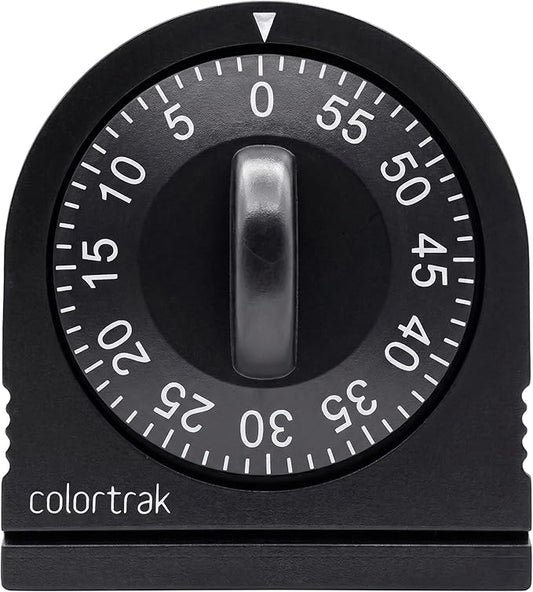 60 Minute Wind Up Timer, Visual Mechanical Timer, from 0 to 60 Minutes, for Kitchen, Hair Color Processing, Tanning Time, Kids' Home and Classroom Activities or Timeouts, Black by Colortrak