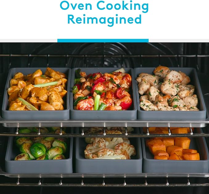 Cheat Sheets Lids - Silicone Bakeware Lid for Prepd Modular Sheet Pan Dividers - 4 Nonstick, Oven, Microwave, Dishwasher, Fridge & Freezer-Friendly Sheet Pan Divider Lids for Cooking & Storage
