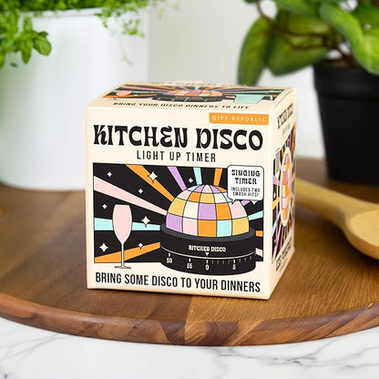 Gift Republic Kitchen Disco Light Up Timer – 60-Minute Countdown, Plays 2 Disco Tunes, Lights Up, Fun Cooking Accessory and Kitchen Gadget for Music Lovers