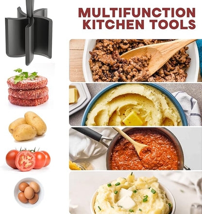 2 Pcs Meat Chopper, Upgrade Hamburger Smasher, Premium Heat Resistant Meat Masher for Ground Beef, Ground Turkey and More, Non Stick Mix Grinder - Image 3