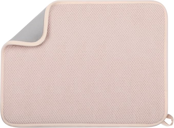 GeeRic Microfiber Dish Drying Mat Happy New Year, Super Absorbent Kitchen Dish Drying Pad for New Year Gift, Reversible for Countertop, 17.8 * 23.6 inch Beige by GeeRic