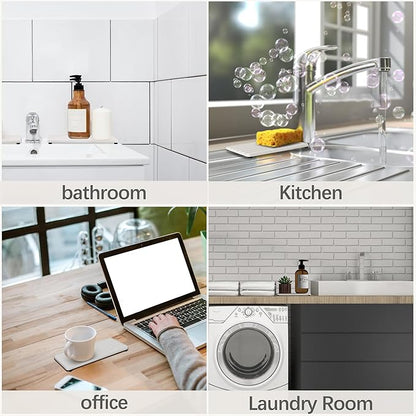 NiuYichee 2 PCS Water Absorbent diatomite Coasters, 9.5" x 4" Water Absorbing Stone Tray for Sink, Stone Drying mat for Kitchen Counter, Stone soap Tray Used for Hand Soaps & toiletries & Plants - Image 6
