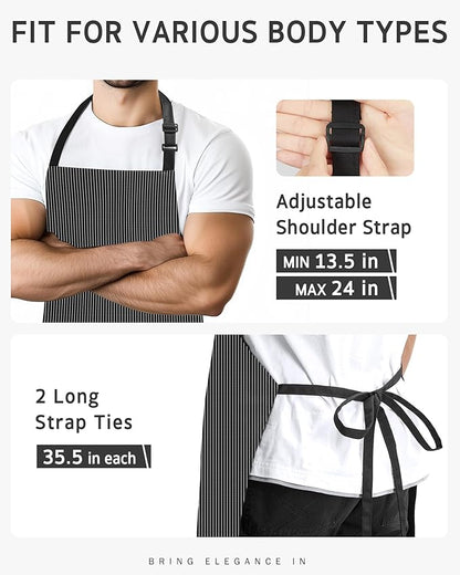 Syntus Chef Apron for Men Women Kitchen Cooking Apron with Pockets, Adjustable Bib Aprons Stain Resistant - Image 4
