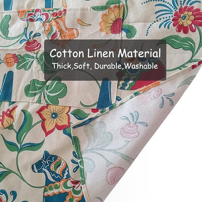 DILLMAN Aprons for Women with Pockets Cotton Linen Cooking Kitchen Baking Soft Durable Floral Gardening Apron - Image 6
