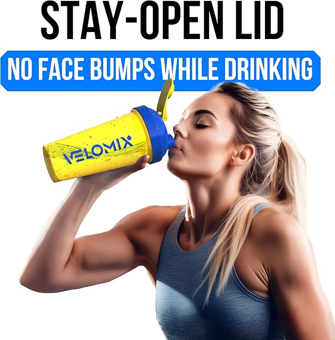 VELOMIX -2 Pack- 28 oz Protein Shaker Bottles for Protein Mixes - 2x Wire Whisk | Leak Proof Shaker Cups for Protein Shakes and Pre Workout | Protein Shaker Bottle Pack (B9) Stand Strong Pack