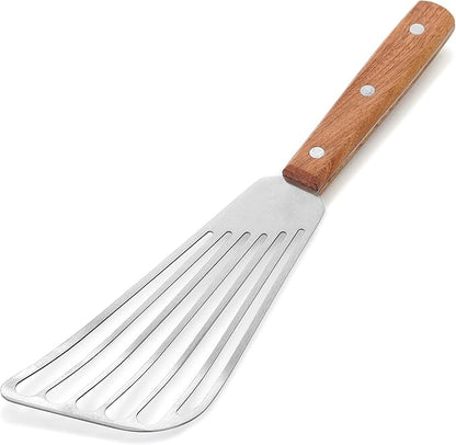 New Star Foodservice 43068 Wood Handle Fish Spatula, 6.5" Blade, Silver - Image 2