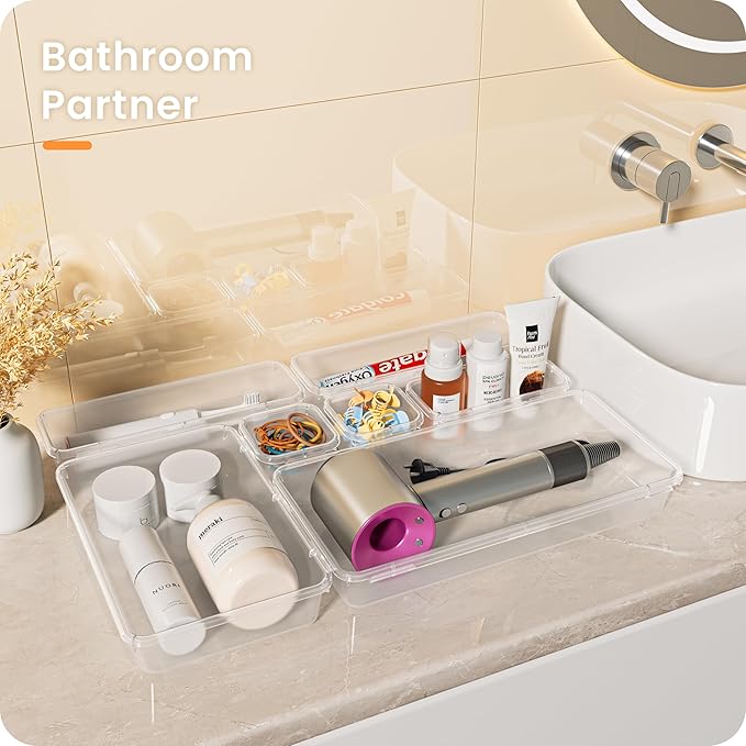 【Military Grade】A-LuGei Drawer Organizer, 【】 Makeup organizer, 【Holds 177 Items】 Bathroom Organizers and Storage, Organization and Storage, Desk Drawer Organizer for Bathroom Vanity - Image 8
