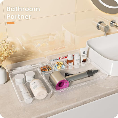 【Military Grade】A-LuGei Drawer Organizer, 【】 Makeup organizer, 【Holds 177 Items】 Bathroom Organizers and Storage, Organization and Storage, Desk Drawer Organizer for Bathroom Vanity - Image 8