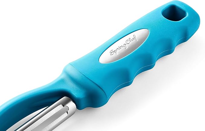 Spring Chef Premium Swivel Vegetable Peeler, Comfortable Handle and Ultra Sharp Stainless Steel Blades - Perfect Kitchen Peeler For Veggie, Fruit, Potato, Carrot, Apple - Teal - Image 9