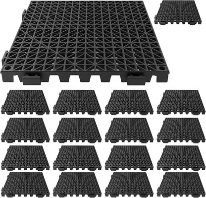 Tioncy 18 Pcs Bar Countertop Supplies Interlocking Mats 12 x 12 Inch Rubber Black Shelf Liners Bar Drying Coffee Non Slip Spills Mats for Bartending Home Cocktail Bars Restaurants by Tioncy