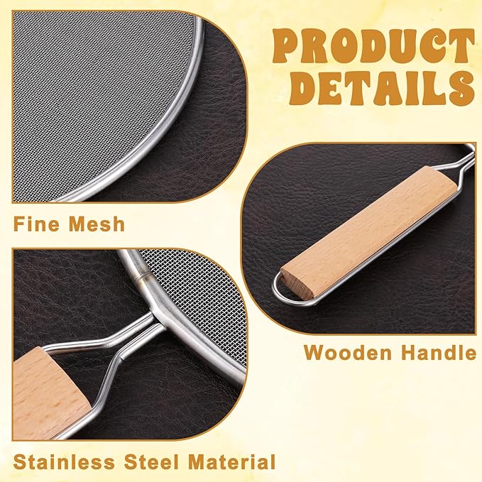 1PCS Splatter Screen for Frying Pan, 8Inch Stainless Steel Splatter Guard for Frying Pan Cooking Pots Food Strainer and Universal Cookware for Cooking, Kitchen Splash Guard No Oil Mess, No Burns - Image 3
