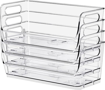 Sorbus Stackable Storage Bins Open Front, Clear Stackable Storage Bins, Pantry Bins for Storage and Organization, Acrylic Stackable Bins for Kitchen, Clear Pantry Organizer Bins (Small Wide 2 Pack) - Image 3