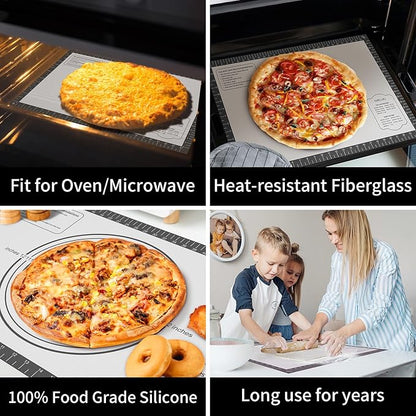 Silicone Baking Mat with Measurement, Non Stick Pastry Mat for Dough Rolling, Fondant Mat, Pie Crust Pizza, Macaron,Cookie Sheet, Reusable Baking Supplier Tools - Image 7