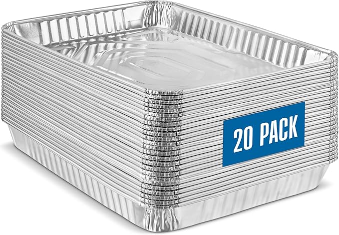 PLASTICPRO Aluminum Pans 20 Pack Disposable Cookie Sheets 9'' x 13'' Baking Pans Premium Quality Heavy Duty Cookie Sheet Pans by PLASTICPRO