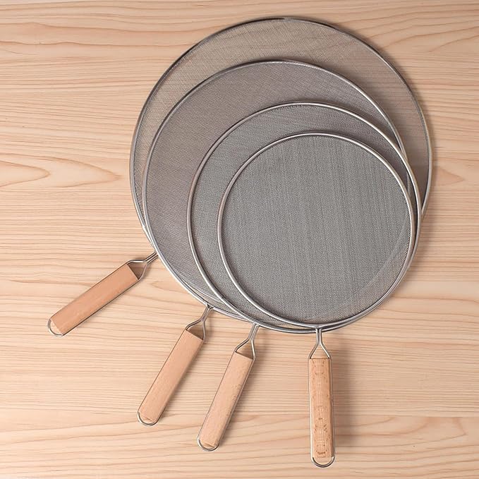 8 Inch Grease Splatter Screen Guard Stainless Steel Splash Screen Protector Guards with Handle Splash-Proof Frying Pan Mesh Pot Lid Cover for Kitchen Cooking Gadgets - Image 7