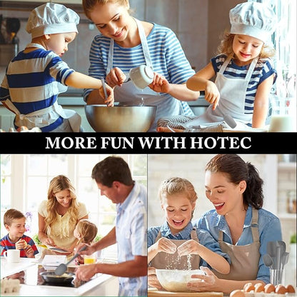 HOTEC 600℉ Heat Resistant BPA-Free Silicone Rubber Spatula Set,Kitchen Cooking Spatulas, Baking, Mixing for Non Stick Cookware, Dishwasher Safe, Set of 5 Grey - Image 7