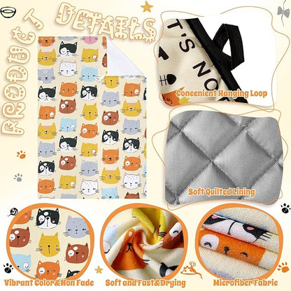 Jingmore 6 Pcs Kitchen Decor Set Accessorie Farmhouse Kitchen Towels Pot Holders Oven Mitts Set 2 Dish Towels 2 Pot Holders 2 Cooking Mittens Oven Glove for Cooking(Vivid Color,Cat) - Image 5