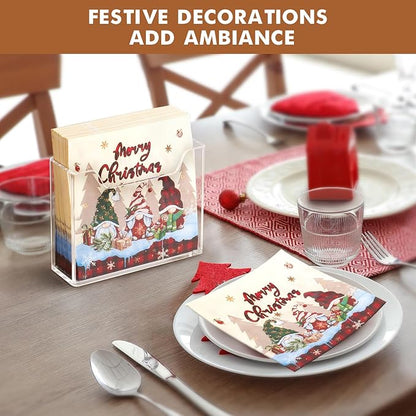 Kordory Acrylic Napkin Holder for Table, Clear Plastic Vertical Napkins Holders, Modern Square Paper Napkin Holders for Kitchen, Dinner Table Guest Napkin Holder for Home, Hotel, Restaurant, Bar